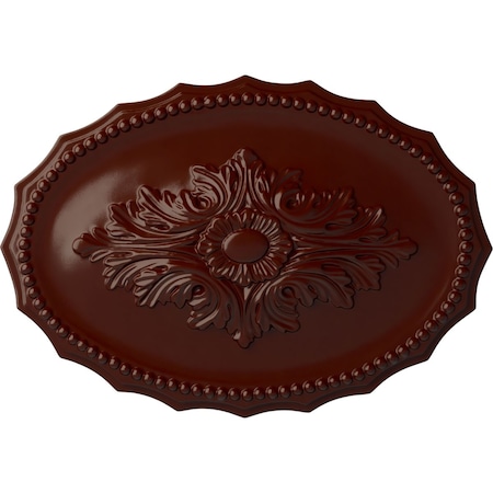 Ekena Millwork Oxford Ceiling Medallion, Hand-Painted Brushed Mahogany, 16 7/8"W x 11 3/4"H x 1 1/2"P CM16OXBMF